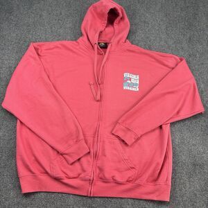 Sunsations 2XL Virginia Beach Pink Full Zip Hoodie Sweatshirt Cotton Blend